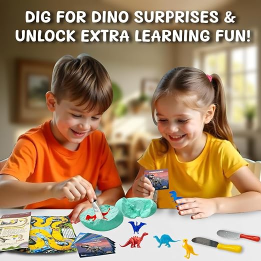 HOTKEI DIY Dinosaur Toy Fossil Egg Excavation Toys Kit Set for Kids Boys Girls 9-12 Birthday Gift Toy for Kids Age 8 9 10 11 12 Year Old boy Dinosaur Fossil Digging Kit - Image 6