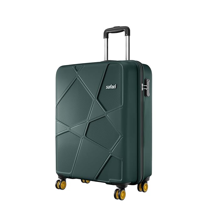 Safari Pentagon Pro 8 Wheels Spinner Checkin Trolley Bag, Hard Case Polypropylene 360º Wheeling Luggage for Men & Women, Suitcase Bag for Travel, Cyan, 65 cm, Medium Size - Image 4