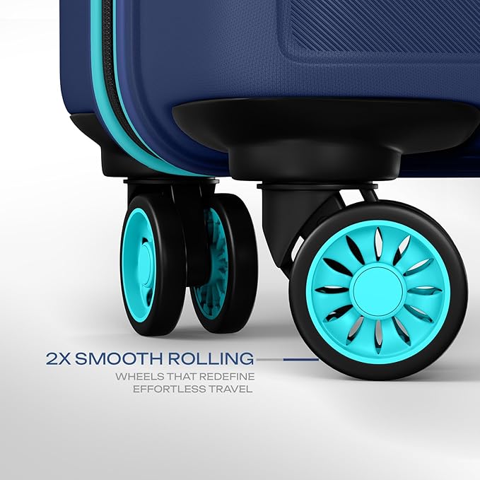 Safari Pentagon Pro 8 Wheels Spinner Checkin Trolley Bag, Hard Case Polypropylene 360º Wheeling Luggage for Men & Women, Suitcase Bag for Travel, Cyan, 65 cm, Medium Size - Image 5