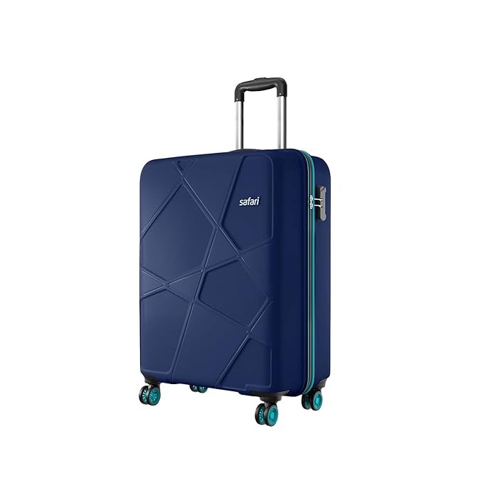 Safari Pentagon Pro 8 Wheels Spinner Checkin Trolley Bag, Hard Case Polypropylene 360º Wheeling Luggage for Men & Women, Suitcase Bag for Travel, Cyan, 65 cm, Medium Size - Image 7